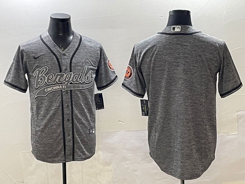 Men Cincinnati Bengals Blank Grey Joint Name 2025 Nike Limited NFL Jersey style 1